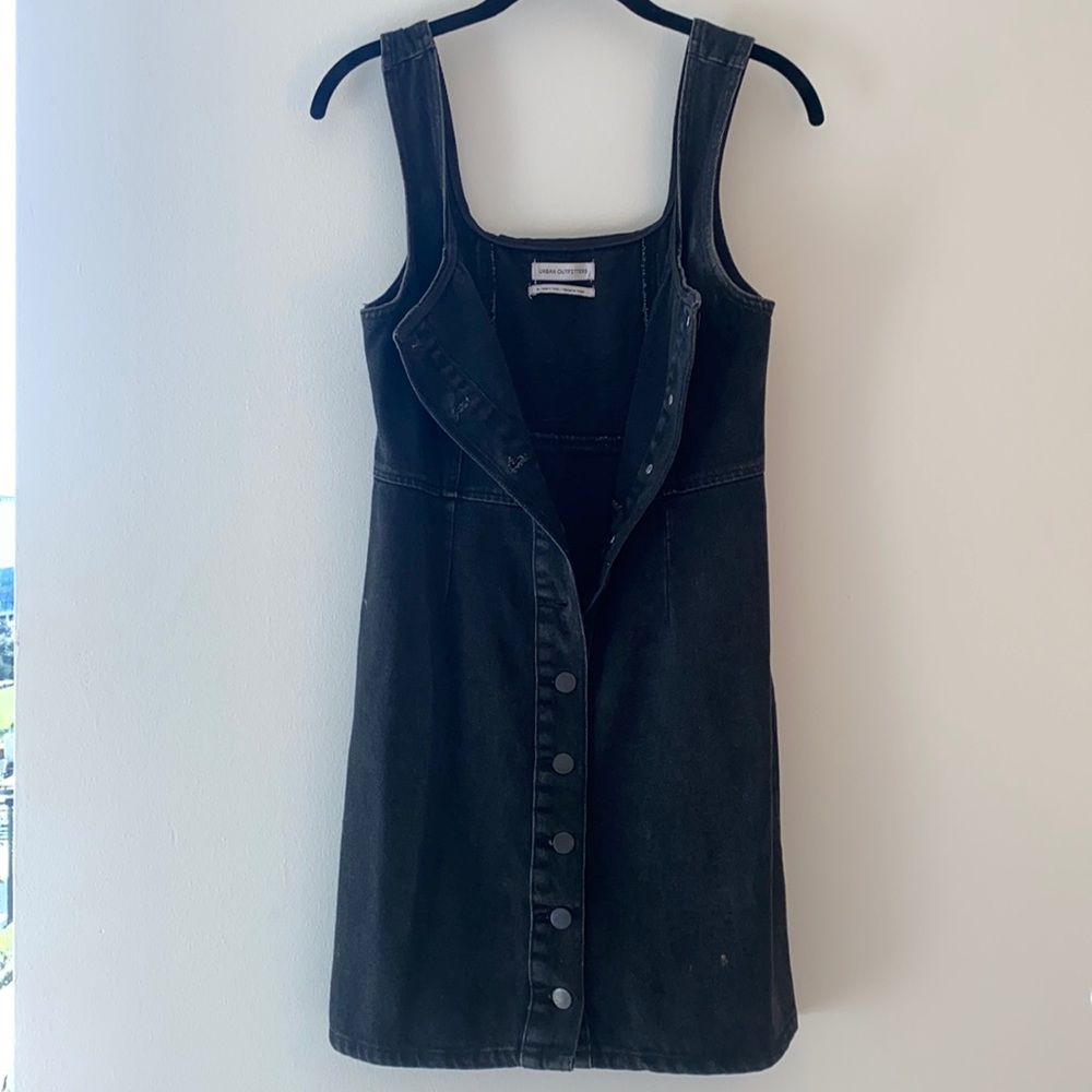 Button down black jean dress